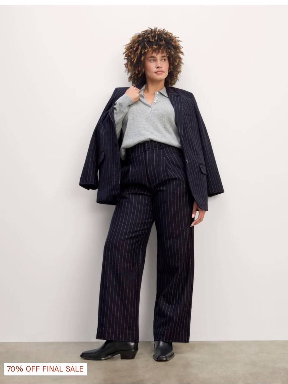 The Draper Pant in Wool | Navy/White